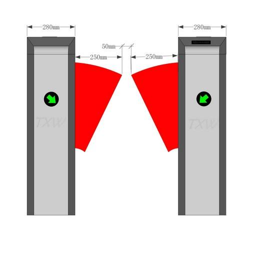 福建翼闸通道宽度示意图